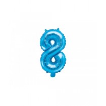 Globo numeral de 35 cm metalizado empacado color azul - 8
