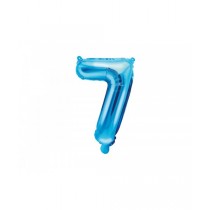 Globo numeral de 35 cm metalizado empacado color azul - 7