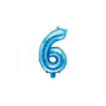 Globo numeral de 35 cm metalizado empacado color azul - 6