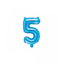 Globo numeral de 35 cm metalizado empacado color azul - 5