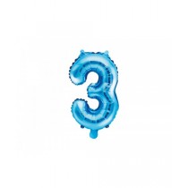 Globo numeral de 35 cm metalizado empacado color azul - 3