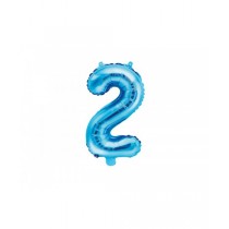 Globo numeral de 35 cm metalizado empacado color azul - 2