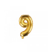 Globo numeral de 35 cm metalizado empacado color oro - 9