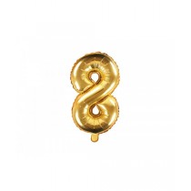 Globo numeral de 35 cm metalizado empacado color oro - 8