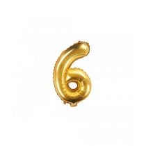 Globo numeral de 35 cm metalizado empacado color oro - 6