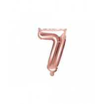 Globo numeral de 35 cm metalizado empacado color oro rosa - 7