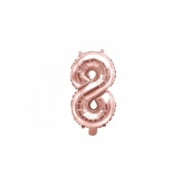 Globo numeral de 35 cm metalizado empacado color oro rosa - 8