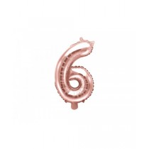 Globo numeral de 35 cm metalizado empacado color oro rosa - 6
