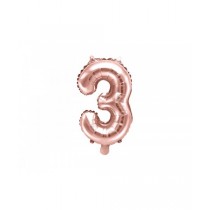Globo numeral de 35 cm metalizado empacado color oro rosa - 3