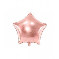 Globo metalizado empacado estrella de 48 cm oro rosa