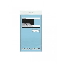 Mantel de plástico empaque compacto tamaño 137,16 x 274,32 cm color azul claro