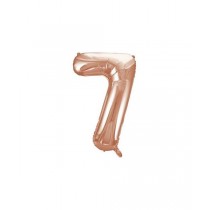 Globo numeral de 86 cm metalizado empacado color oro rosa - 7