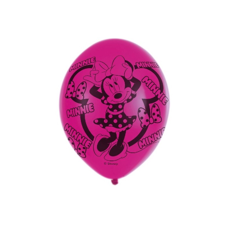 Globos Minnie Mouse 4 Sided Latex Balloons 11''/27.5cm. 6 ud pack