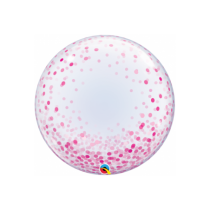 Globo burbuja 24 pulg. (60,9Cm) puntos confeti rosa