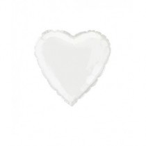 Globo foil corazon 18 Pulg blanco 45 cm