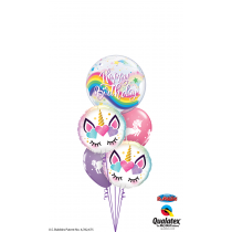 Ramo de globo burbuja unicornio