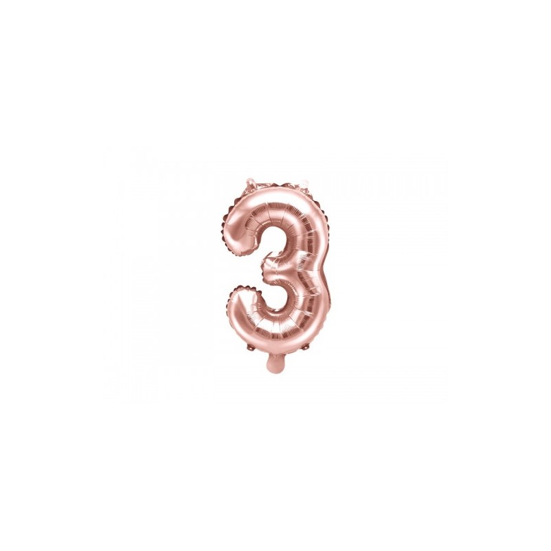Globo numeral de 86 cm metalizado empacado color oro rosa - 3
