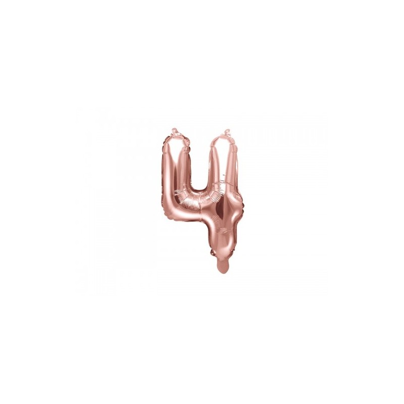 Globo numeral de 86 cm metalizado empacado color oro rosa - 4