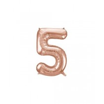 Globo numeral de 86 cm metalizado empacado color oro rosa - 5