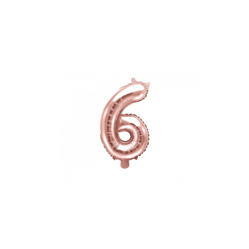 Globo numeral de 86 cm metalizado empacado color oro rosa - 6