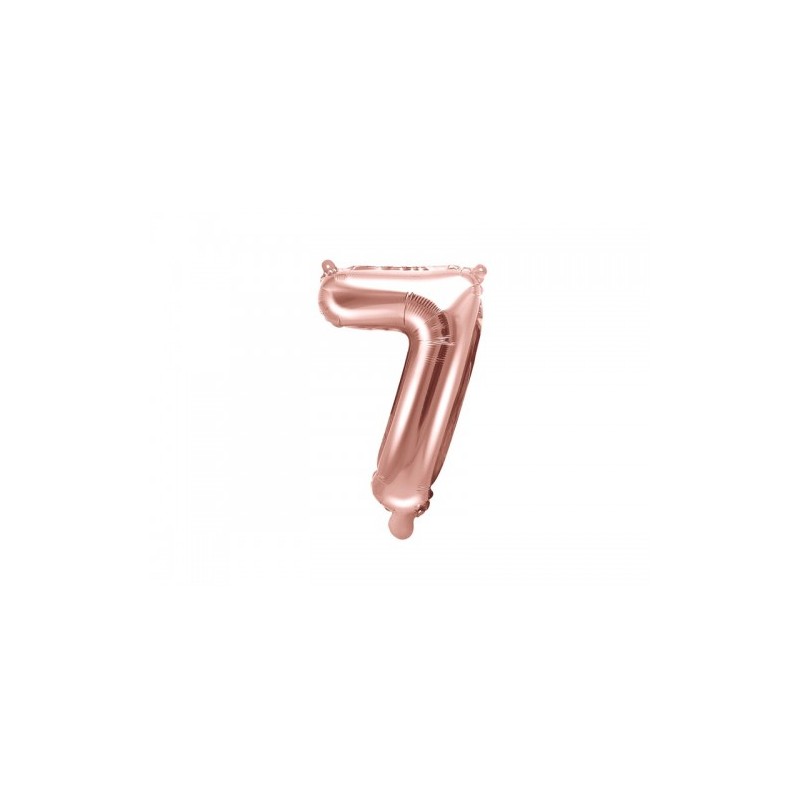 Globo numeral de 86 cm metalizado empacado color oro rosa - 7