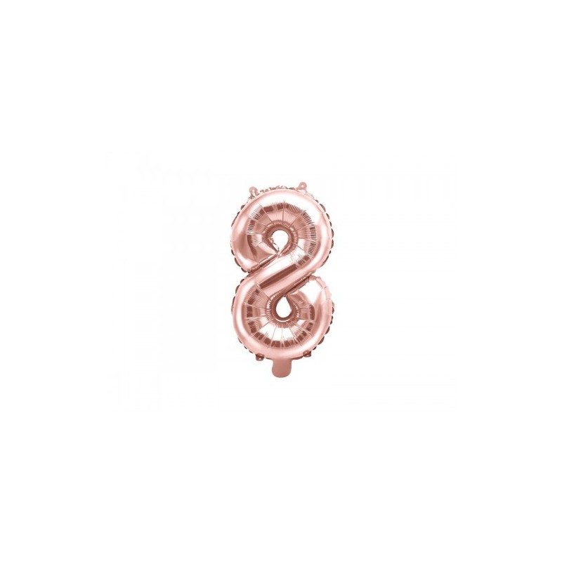 Globo numeral de 86 cm metalizado empacado color oro rosa - 8