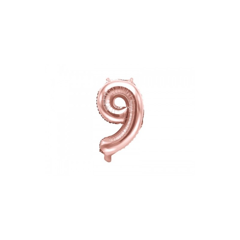 Globo numeral de 86 cm metalizado empacado color oro rosa - 9