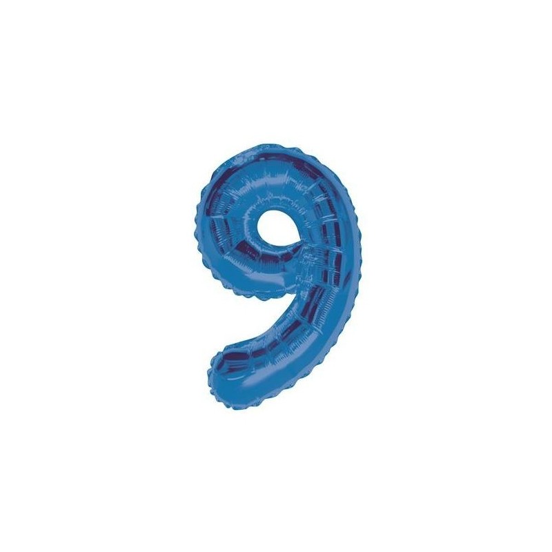 Globo de foil 34 pulg (86,36 cm) Azul Glitz numero - 9