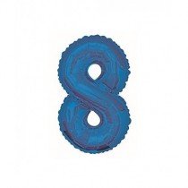 Globo de foil 34 pulg (86,36 cm) Azul Glitz numero - 8