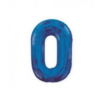 Globo de foil 34 pulg (86,36 cm) Azul Glitz numero - 0