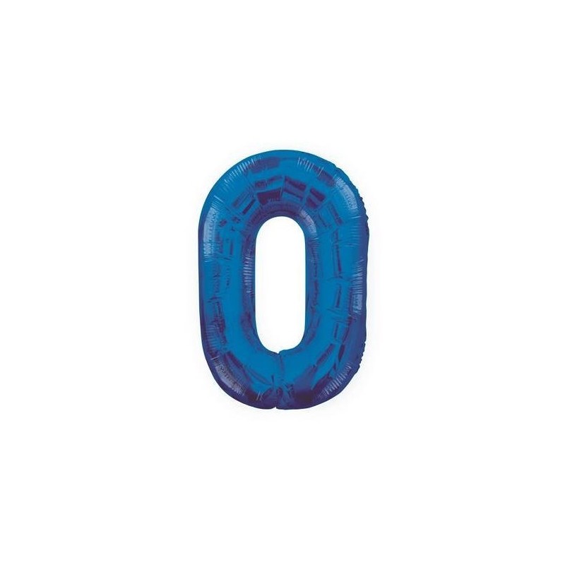 Globo de foil 34 pulg (86,36 cm) Azul Glitz numero - 0