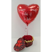 Caja Rosas rojas San Valentín Ferrero globo personalizado