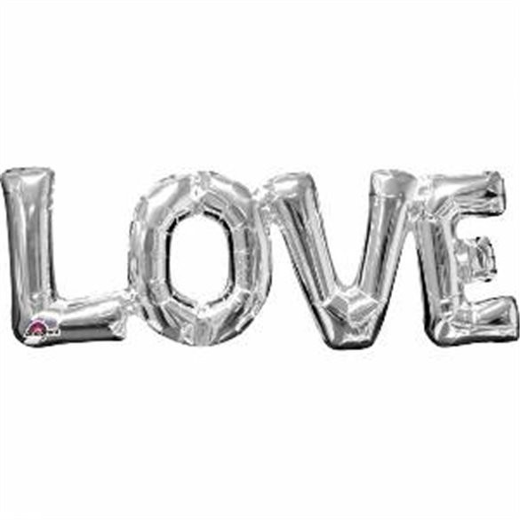 Silver Love Word Globe