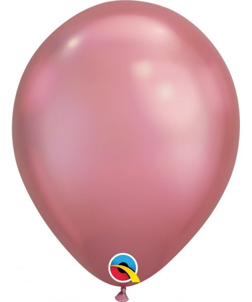 11 -inch chrome latex balloon (27.9 cm) 10 units bag - pink