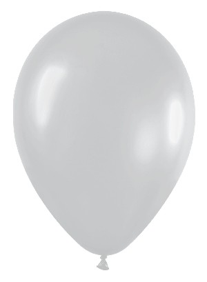 Globo Latex R12 Sempertex Satin Plata 30cm En Bolsa De 10 Unidades